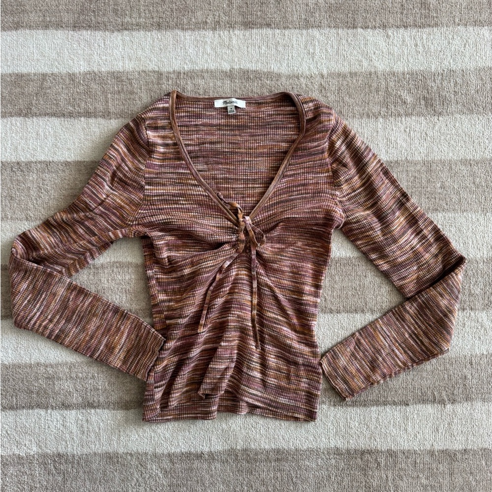 Madewell V-Neck Long Sleeve Top